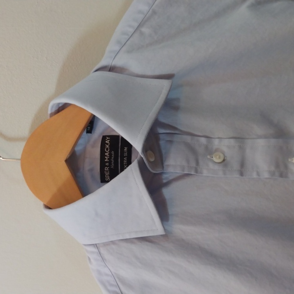 Spier & Mackay Handmade Extra Slim Blue Cotton Shirt 14.5 - 34